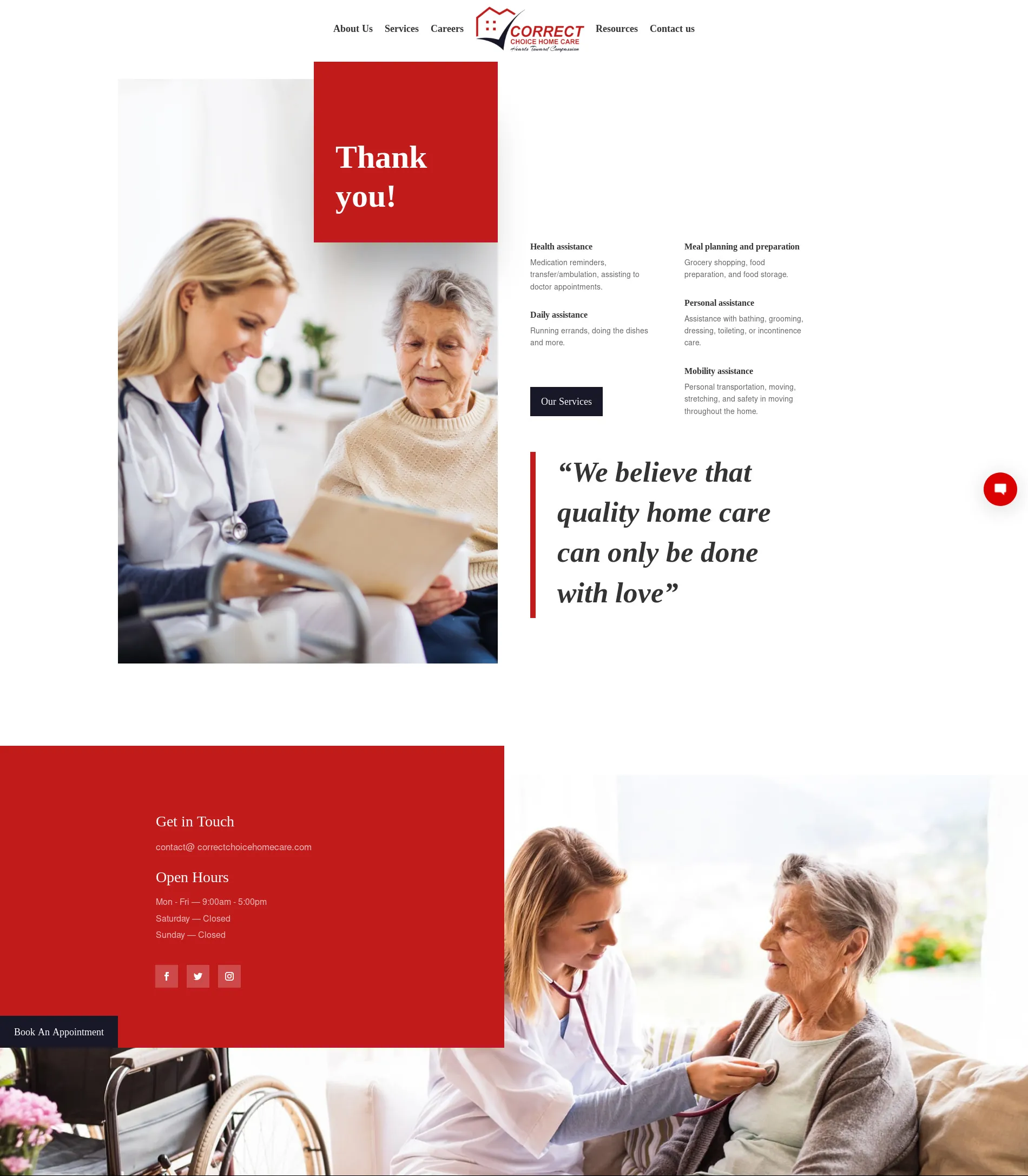 Home Care Website project — A considered final touchpoint