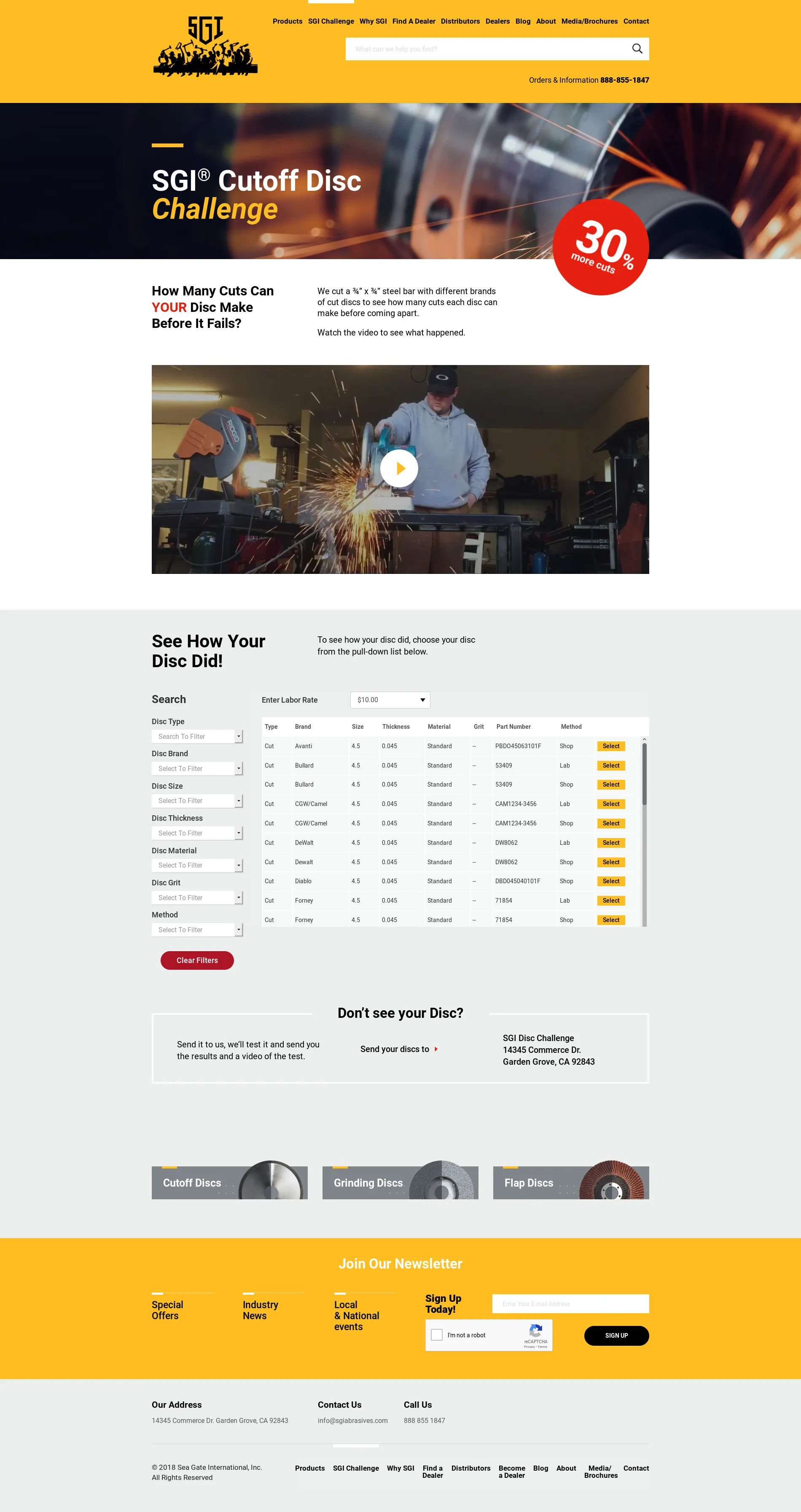 Custom industrial product comparison experience with filters and product results