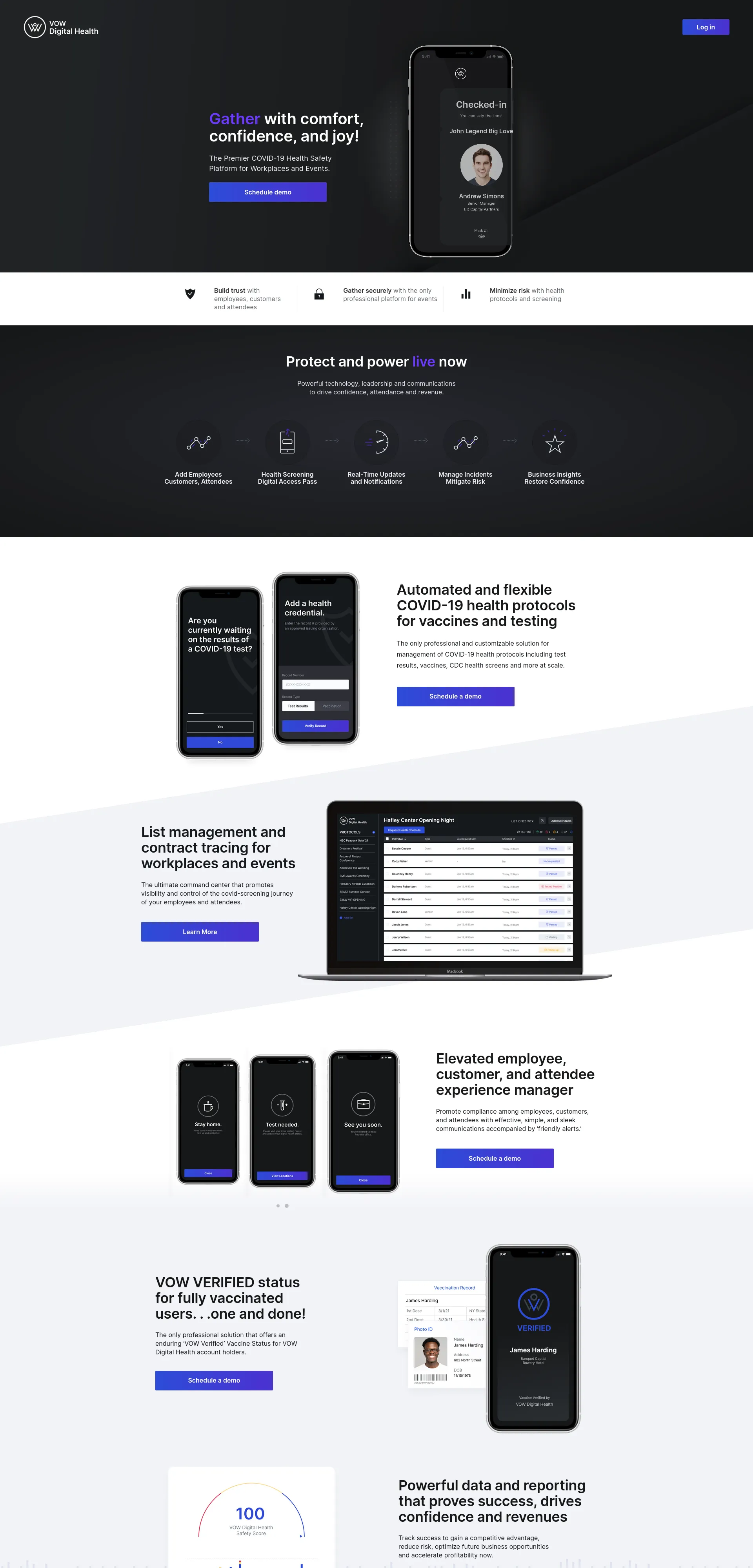 SaaS platform homepage showing the responsive WordPress implementation